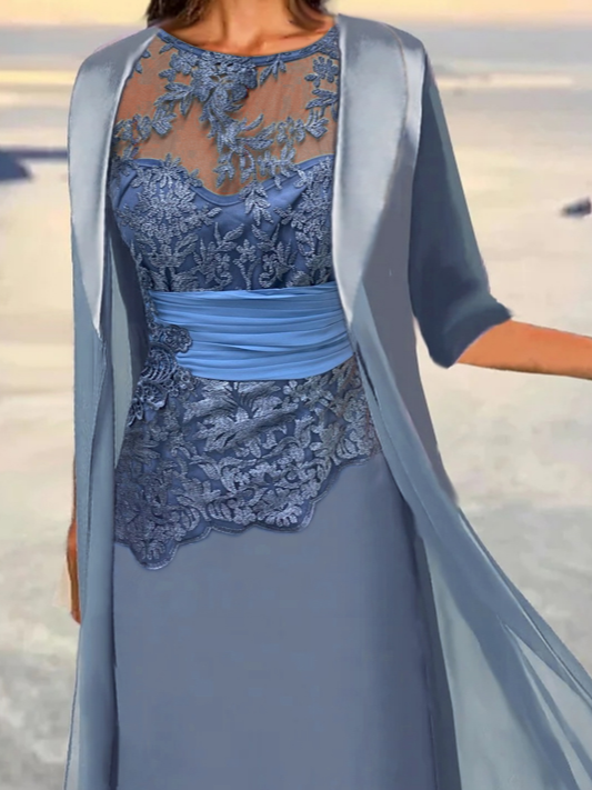 Regular Fit Crew Neck Plain Two-Piece Set