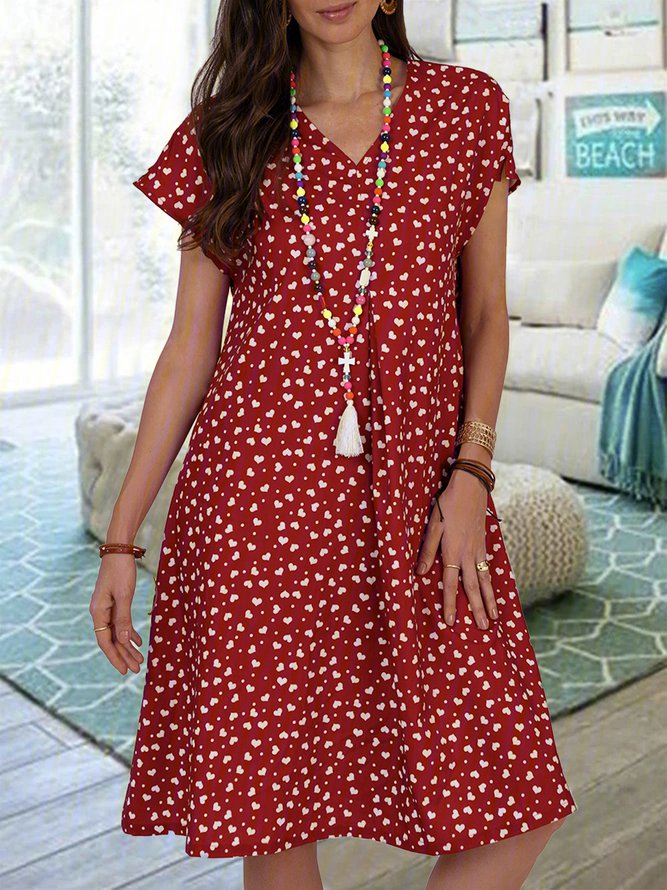 V Neck Casual Weaving Dress