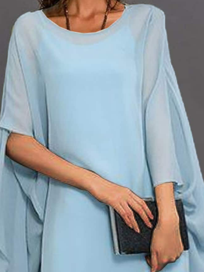 Plain Urban Crew Neck Dress