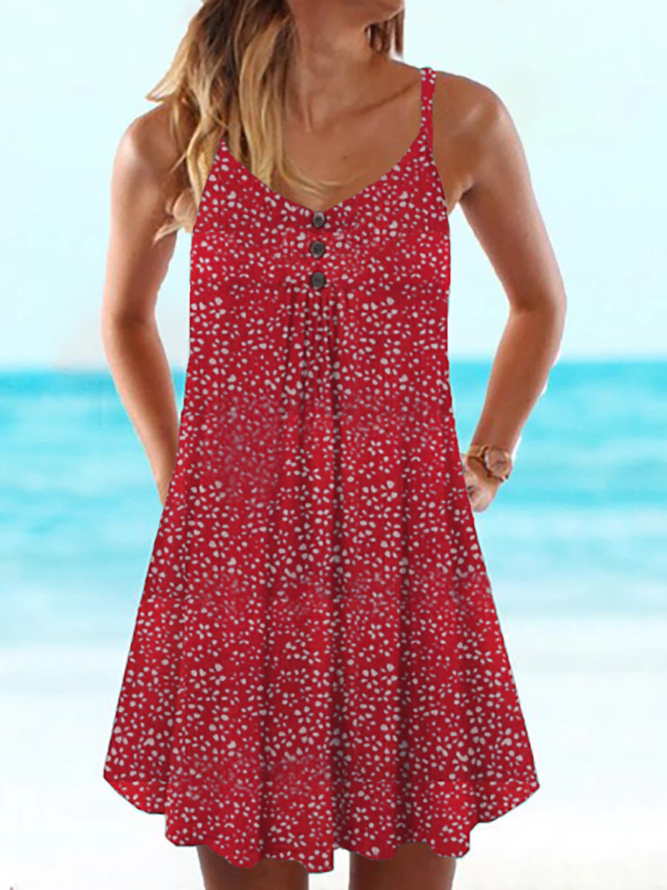 Ditsy Floral Plus size Sleeveless Dresses