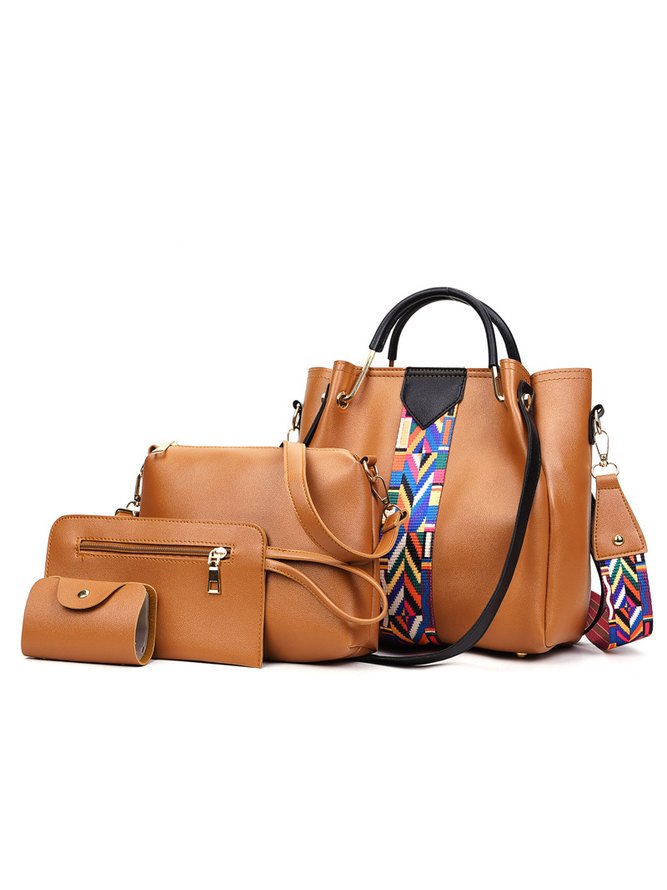 Casual Leather Handbag Set Business Ladies Bag