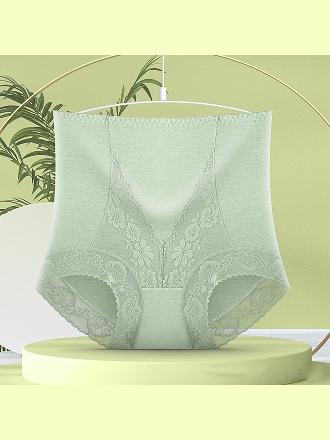 Breathable High Elastic Casual High Waist Lace Briefs