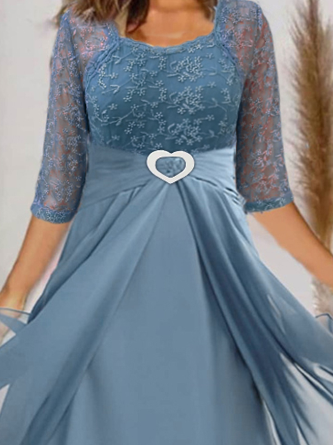 Lace Elegant Lace V Neck Dress