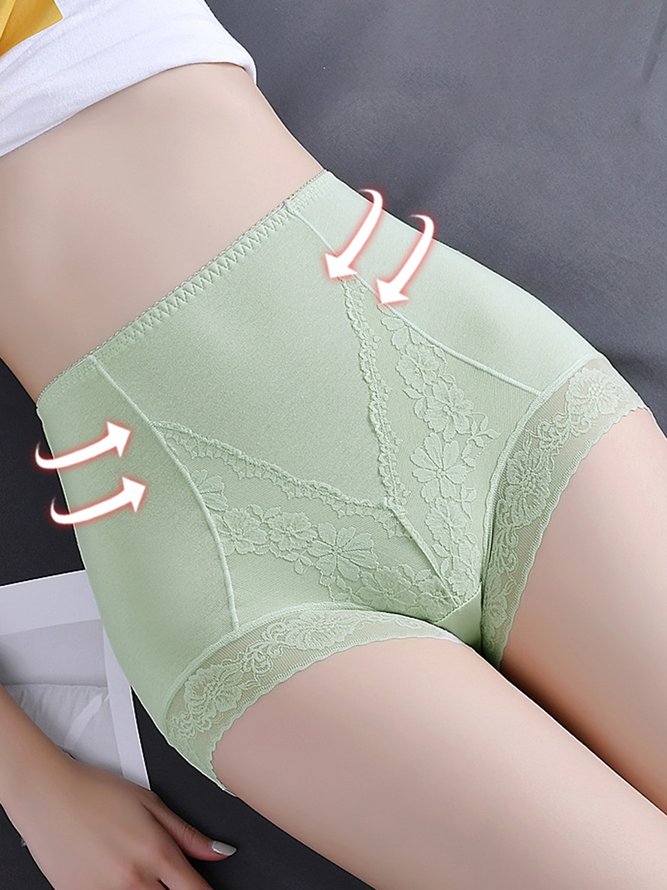 Breathable High Elastic Casual High Waist Lace Briefs